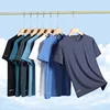Summer Ice Silk T Shirts For Men Fitness Sport Shirts Short Sleeve Gym Running T-Shirt Quick Dry Football Shirt Man Sportswear 1