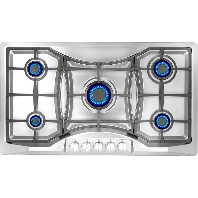 36" Gas Cooktop 5 SA F Sealed Burners Convertible Stainless Steel 2
