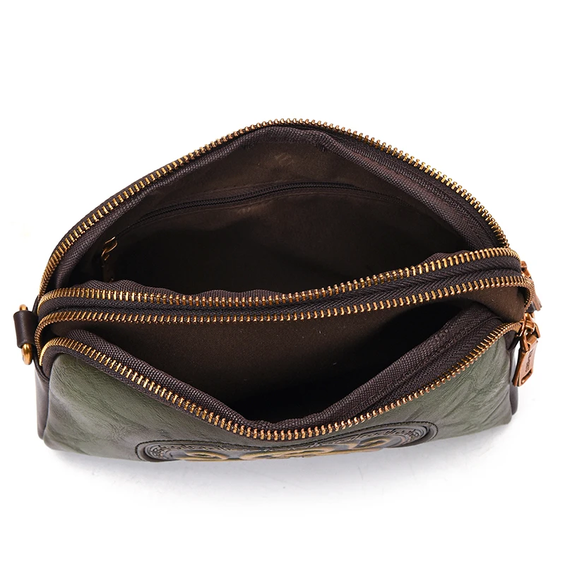 Retro Shoulder Bags for Women Small Bag Luxurious Designer Classic Double-layer Pocket 3D Embossed Diagonal Cross Bag Mom Purse - 2