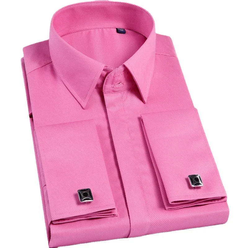Men French Cufflinks Shirt Long Sleeve Casual Male Brand Shirts Slim Fit French Cuff Dress Shirts dress shirts men casual shirts