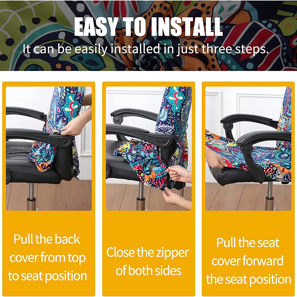 Universal Stretch Office Chair Slipcover - Soft, Removable, Washable, Anti-Dust Spandex