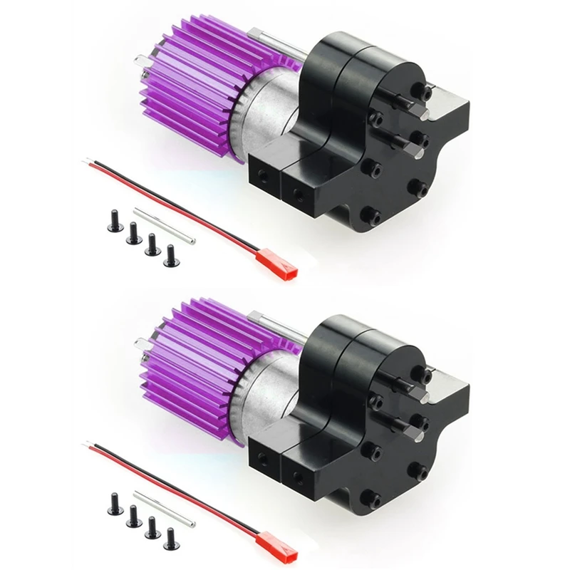 

2X Metal 370 Motor Gearbox Gear Box For WPL C14 C24 B24 B36 MN D90 D99 MN99S RC Car Upgrade Parts,Black