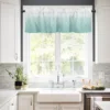 ZEDLIYU Valances for Windows Kitchen Living Room Home Decoration Small Window Valance Morocco Ombre Geometry Teal 1 Panel 2