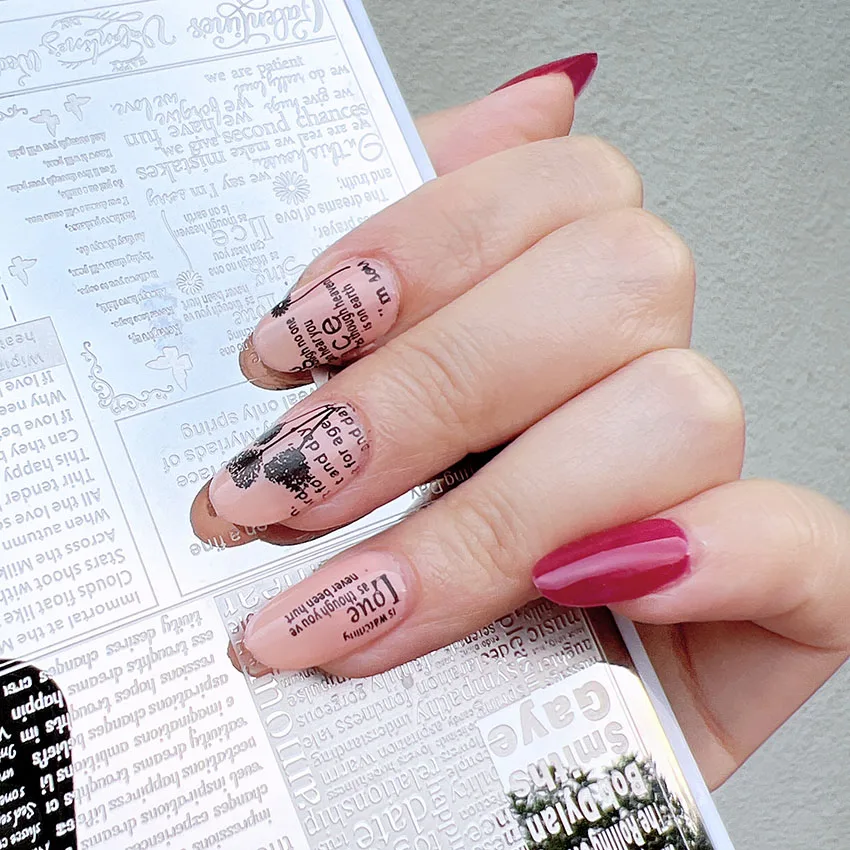 XMQ ネイルアートスタンピングプレート文字デザイン - AliExpress