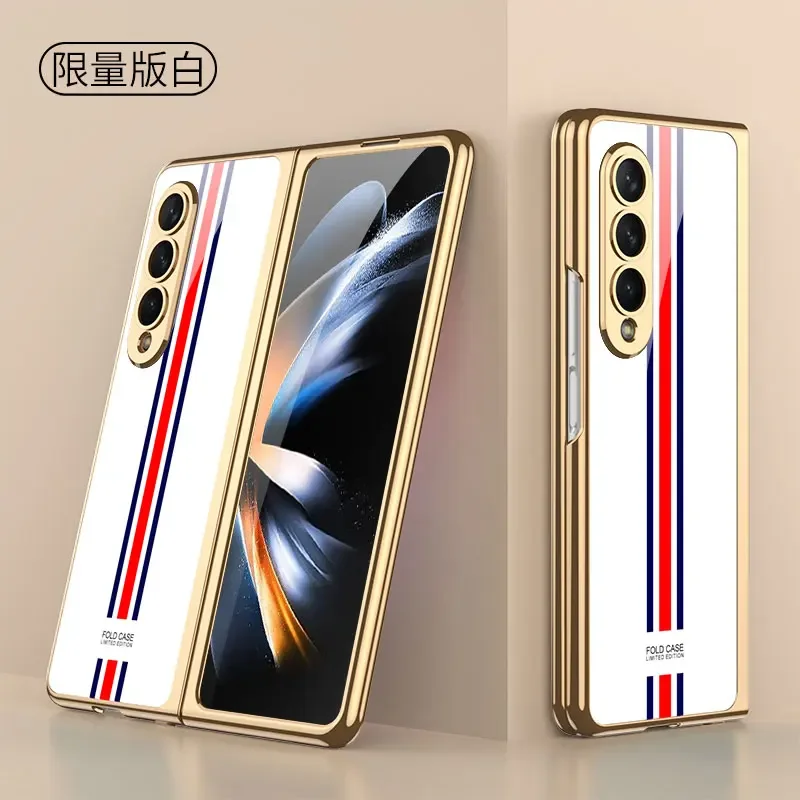 For Samsung Galaxy Z fold 3 case electroplated painted pattern tempered glass co