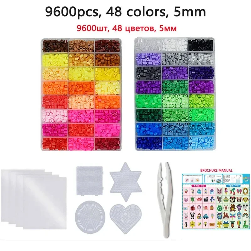 24/72 colors box set hama beads toy 2.6/5mm perler educational Kids 3D puzzles diy toys fuse beads pegboard sheets ironing paper 2