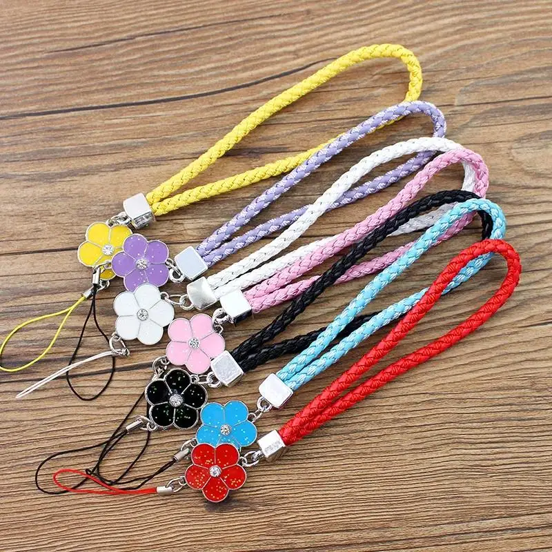 Multicolor Phone Charm Strap with Anti-Loss Lanyard and Keychain Attachment