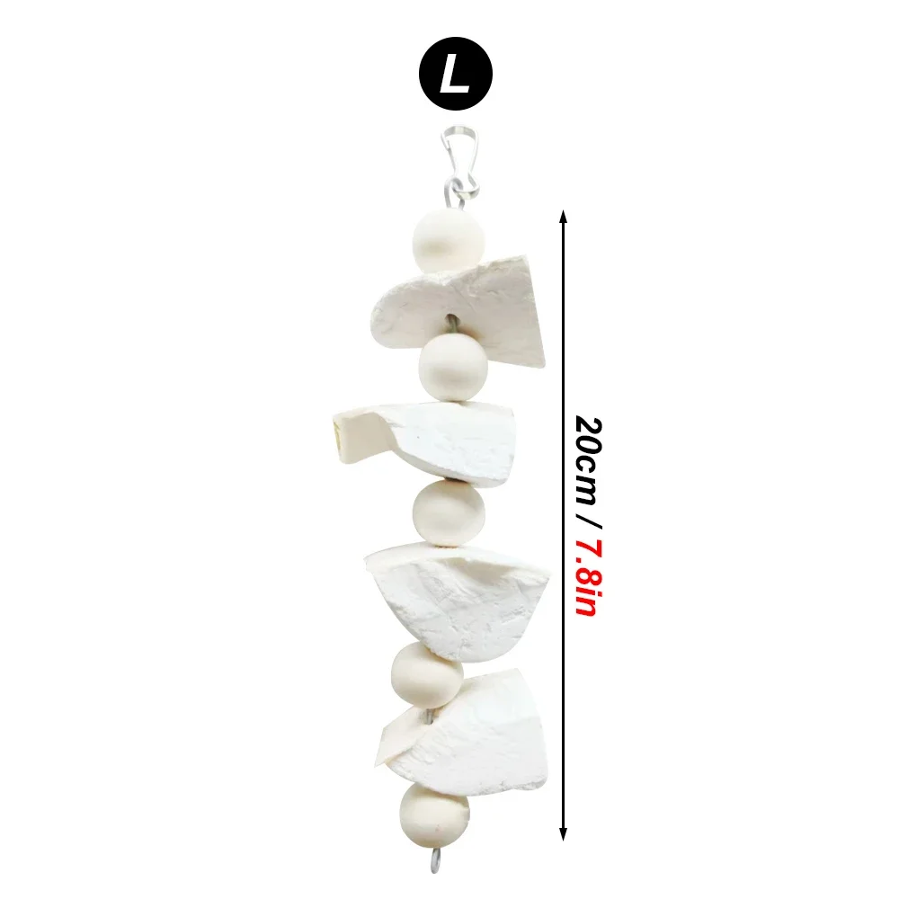 Cuttlefish Bone Bird Hanging Chew Toy Parrot Bird Teeth Calcium Supplementation Bite Toy for Small Animal Hamster Pet Supplies 6