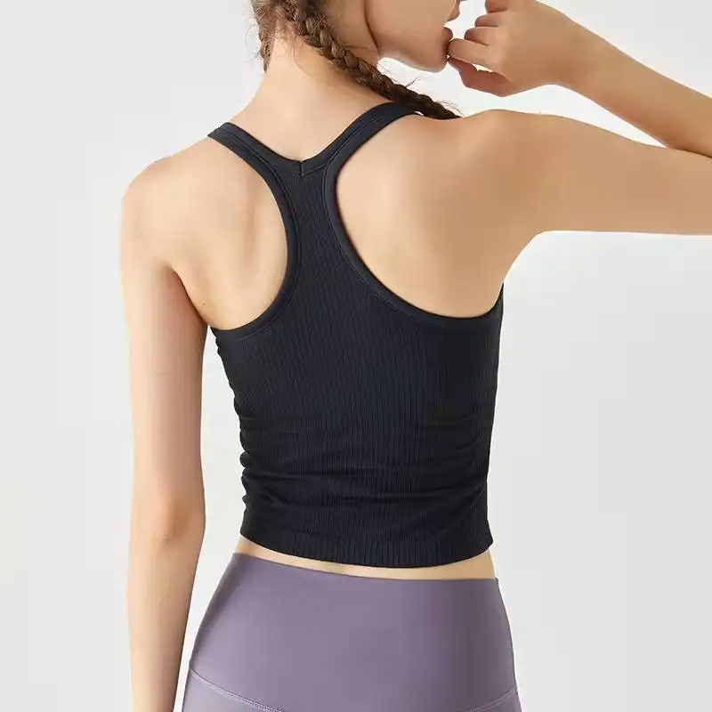 Short Vest Bra Underwear Running Fitness Classic I-back Yoga Clothes Threaded Breathable Quick-drying Top Women Sports Bra
