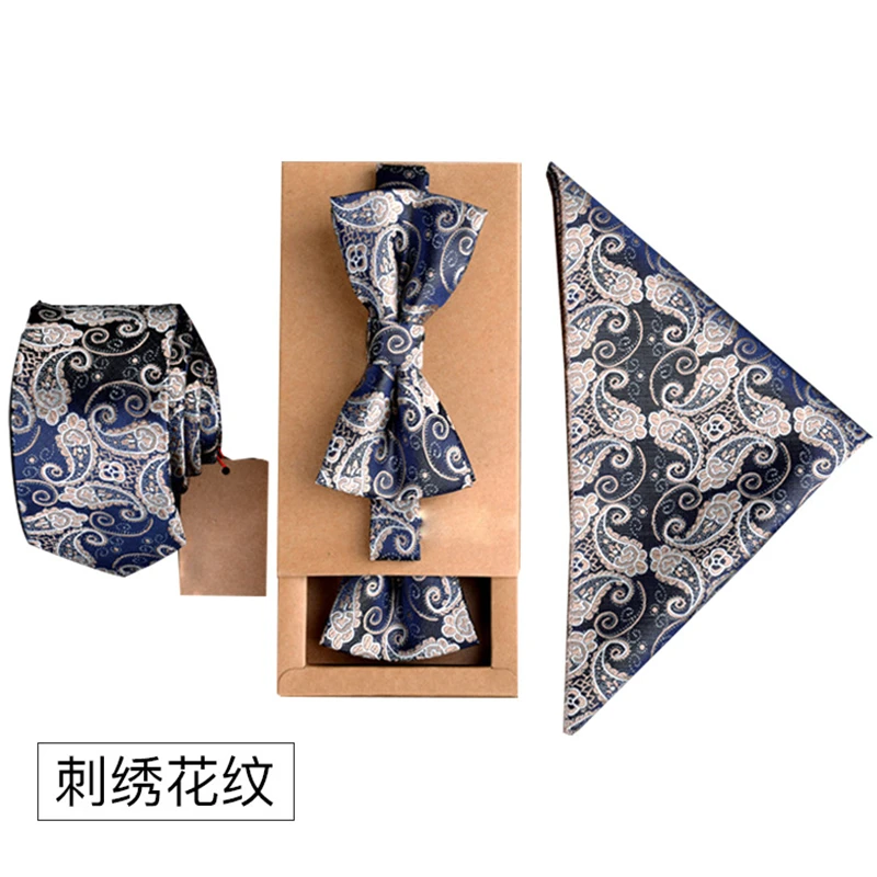 Nuovi 3 Set Papillon E Fazzoletto Da Uomo Papillon Cravatta Sottile Cravatta Cravatta Homme Noeud Papillon Uomo Corbatas Hombre Pajaritas