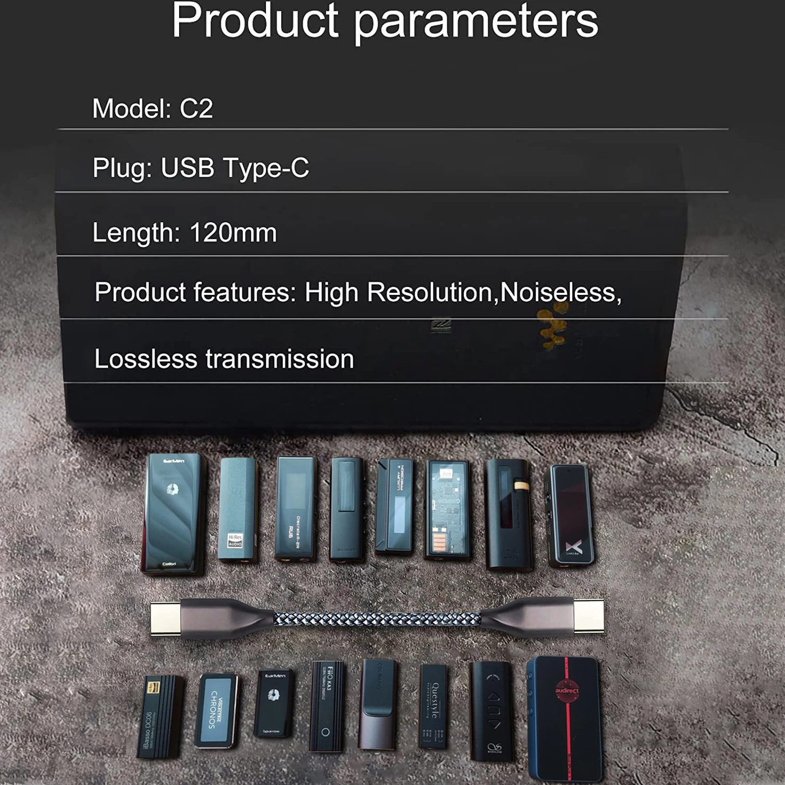 TypeC to Lightning/TypeC Ear Amplifier Decoding HIFI High Fidelity Audio Decoding Cable OTG Audio Adapter With TypeC Male Output