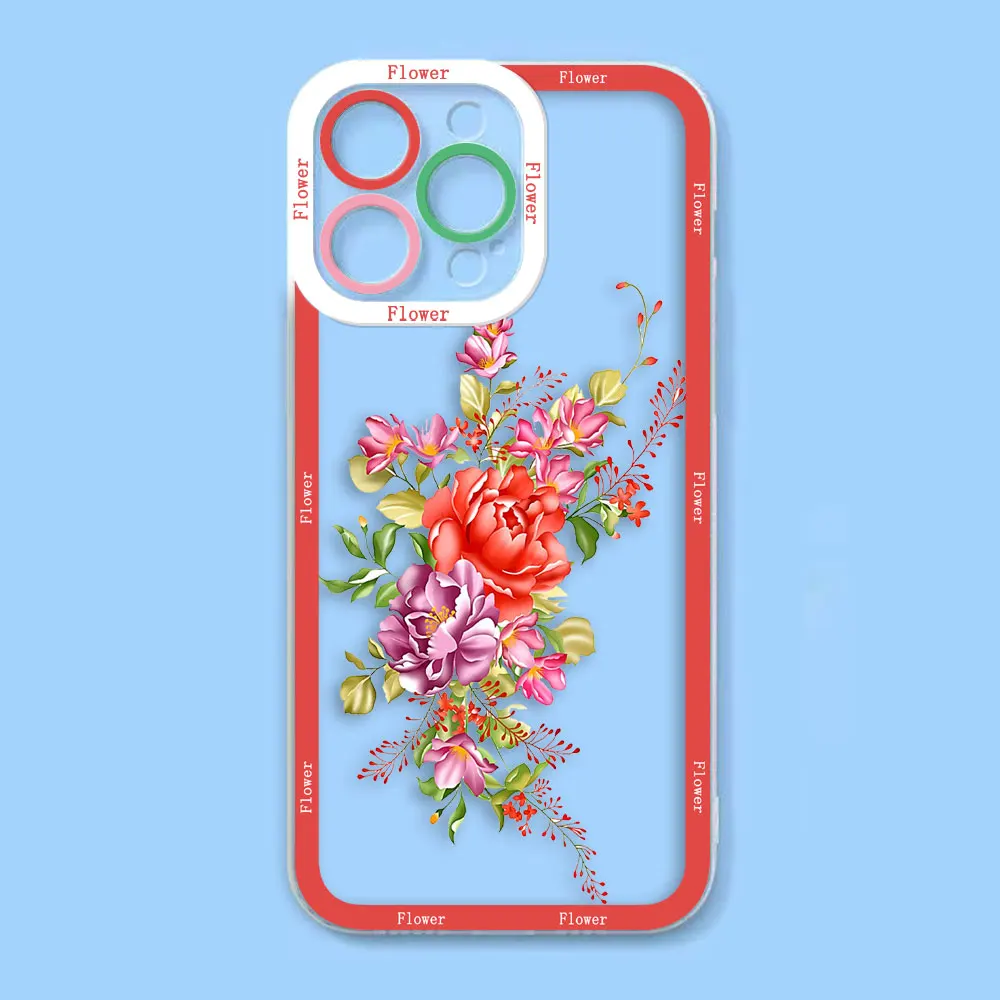 Vibrant Floral Transparent Phone Case Cover