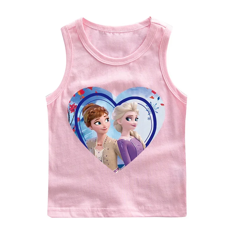 Disney Singlet for Girls Frozen Kids Underwear for Girls Princess Elsa and Anna Tank Tops Summer Wear Cotton Camisoles Thin Vest