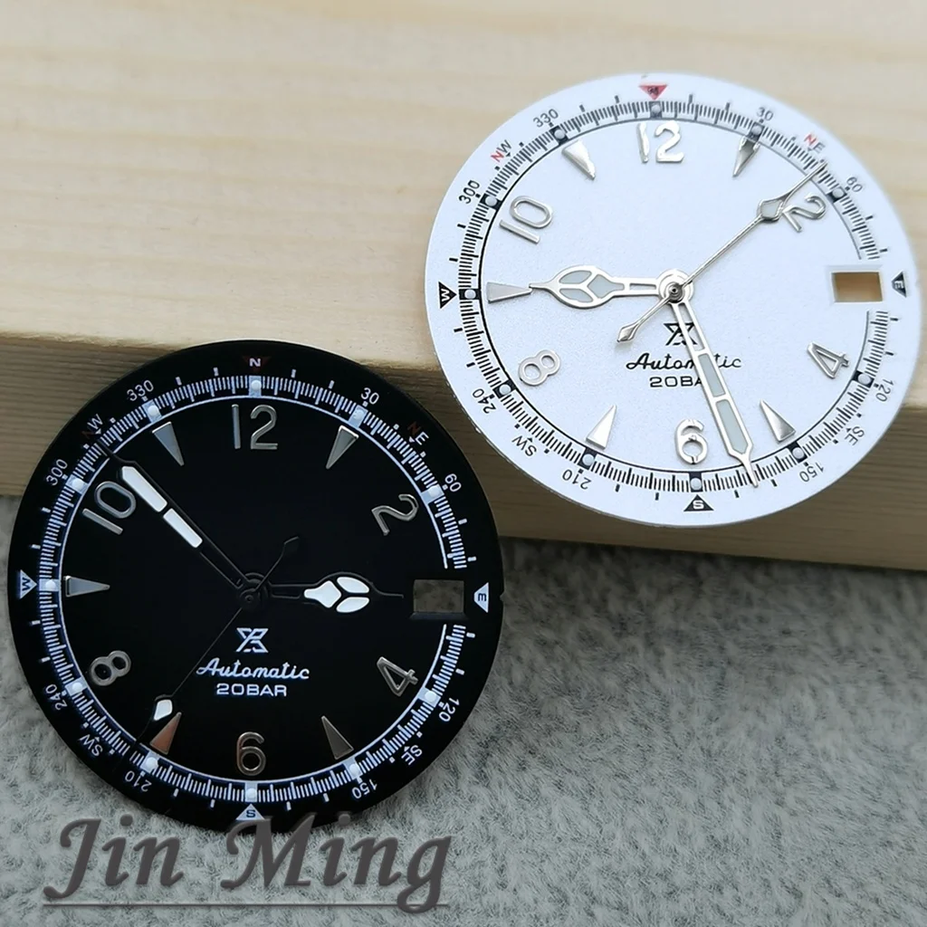 Premium Multicolor Date Watch Dial with Green Luminous Finish - Matte 28.5mm