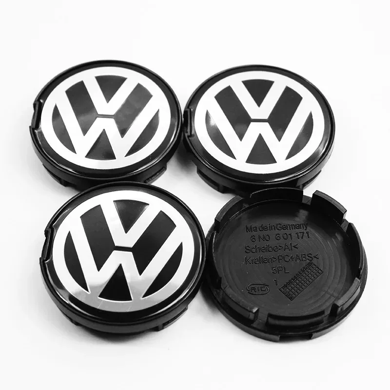 4개입 55mm 65mm 자동차 모델링 휠 허브 센터 캡 배지 허브 캡 VW 폭스바겐 골프 샤란 파사트 티구안 액세서리용