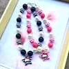 New Style Halloween Skeleton Necklace Fashion Punk Gothic Pink Bow-Knot Skeleton Comedy Animation Series Pendant Necklace Gifts 2