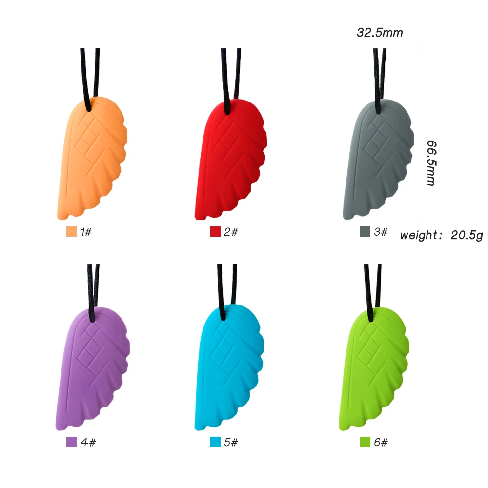 1ps Baby Silicone Teether Kids Chew Necklace Sensory Chewy Pendant Oral Motor Toys Therapy Tools for Autism ADHD chidren's goods 5