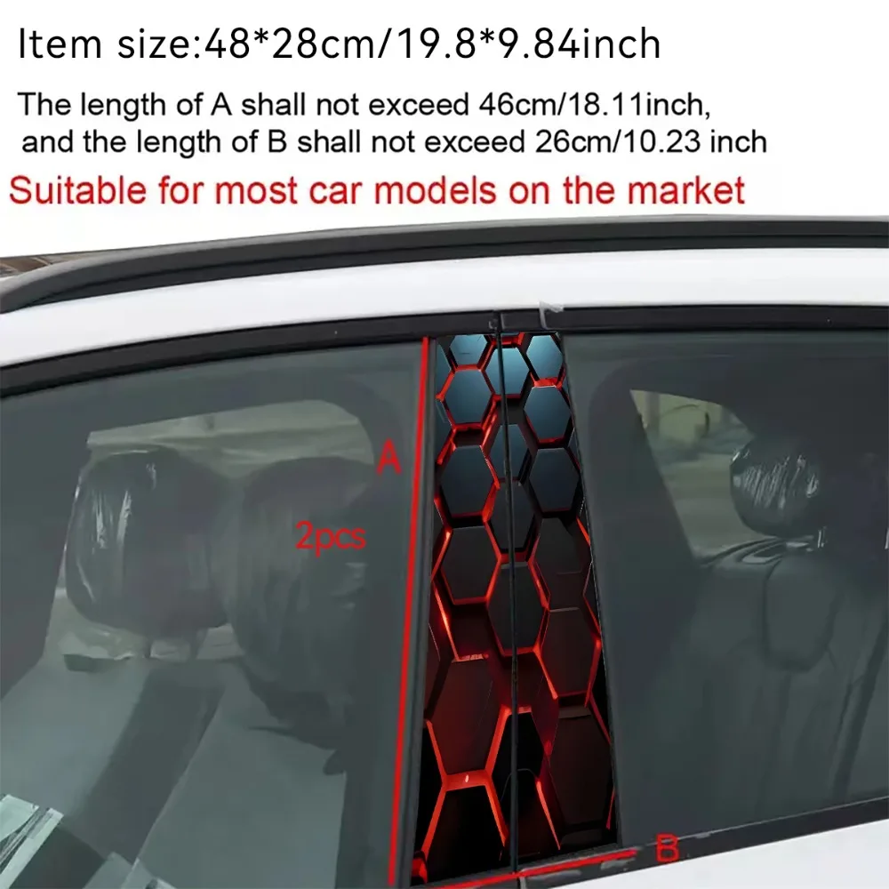2 Set di Adesivi per Auto - Stile a Nido d'Ape - Adesivi Decorativi Impermeabili e Protettivi dal Sole, Adesivi Lucidi in PVC Resistente - Image 2