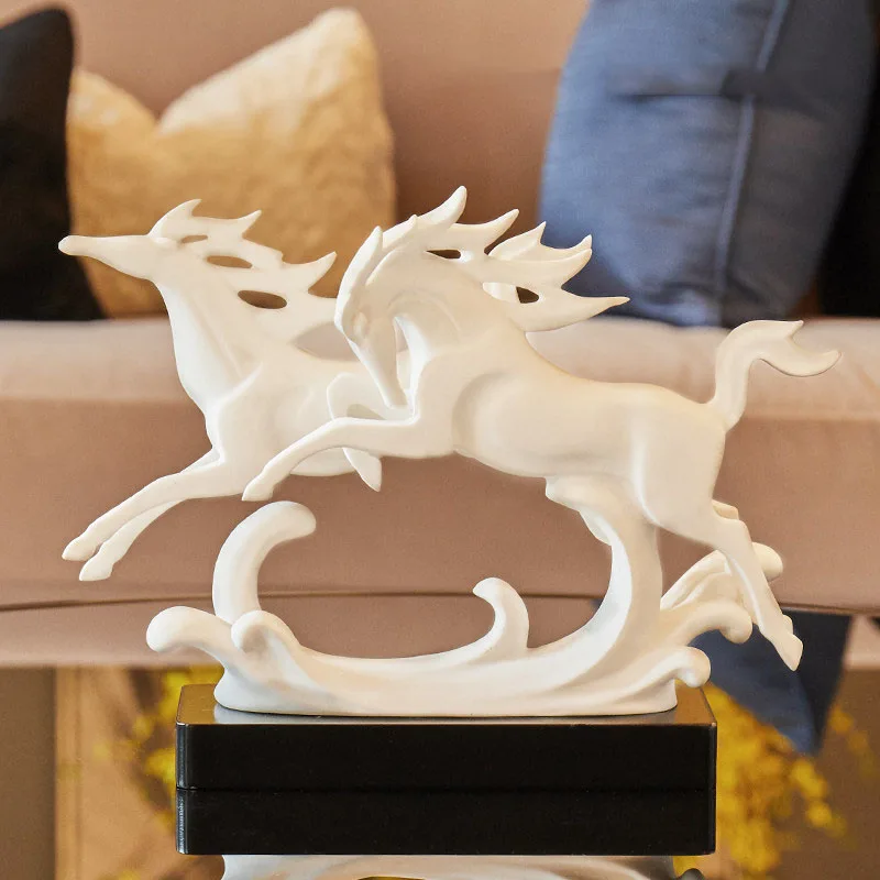 

Simple Modern Reisn Horse Ornaments Opening Business Gifts Hotel Figurines Decoration Home Livingroom Table Furnishing Crafts
