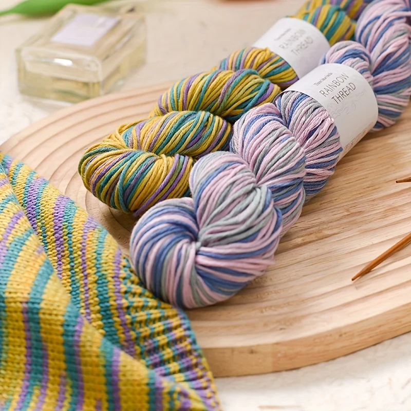 3PCS Set 150g Total Gradient Color Cotton Yarns for DIY Knitting Sweaters Shawls Handmade Dyed Soft Warm Crocheting Yarns 6