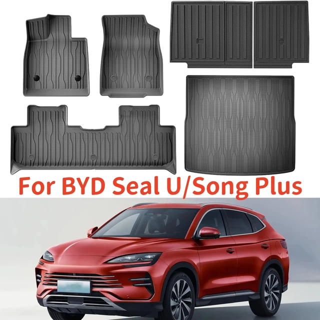 For BYD Seal U / Song Plus Sealion 6 2021-2024 TPE Floor Mats and Cargo Liner, All Weather Floor Liners Trunk Mat Heavy Duty Pad 1
