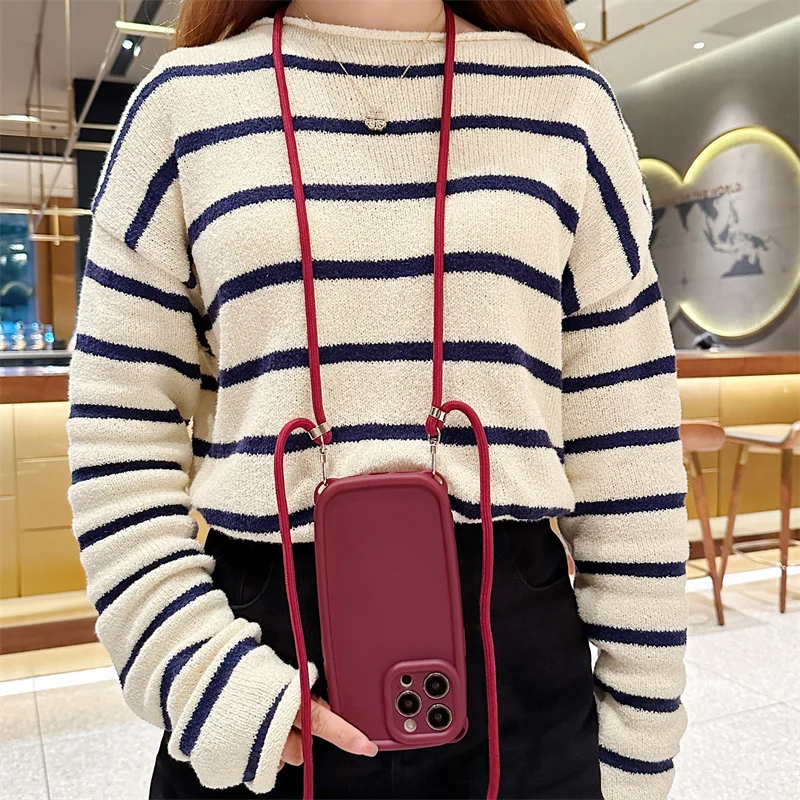 Phone Case With Crossbody Lanyard For Iphone Shockproof Silicone_voghion.com