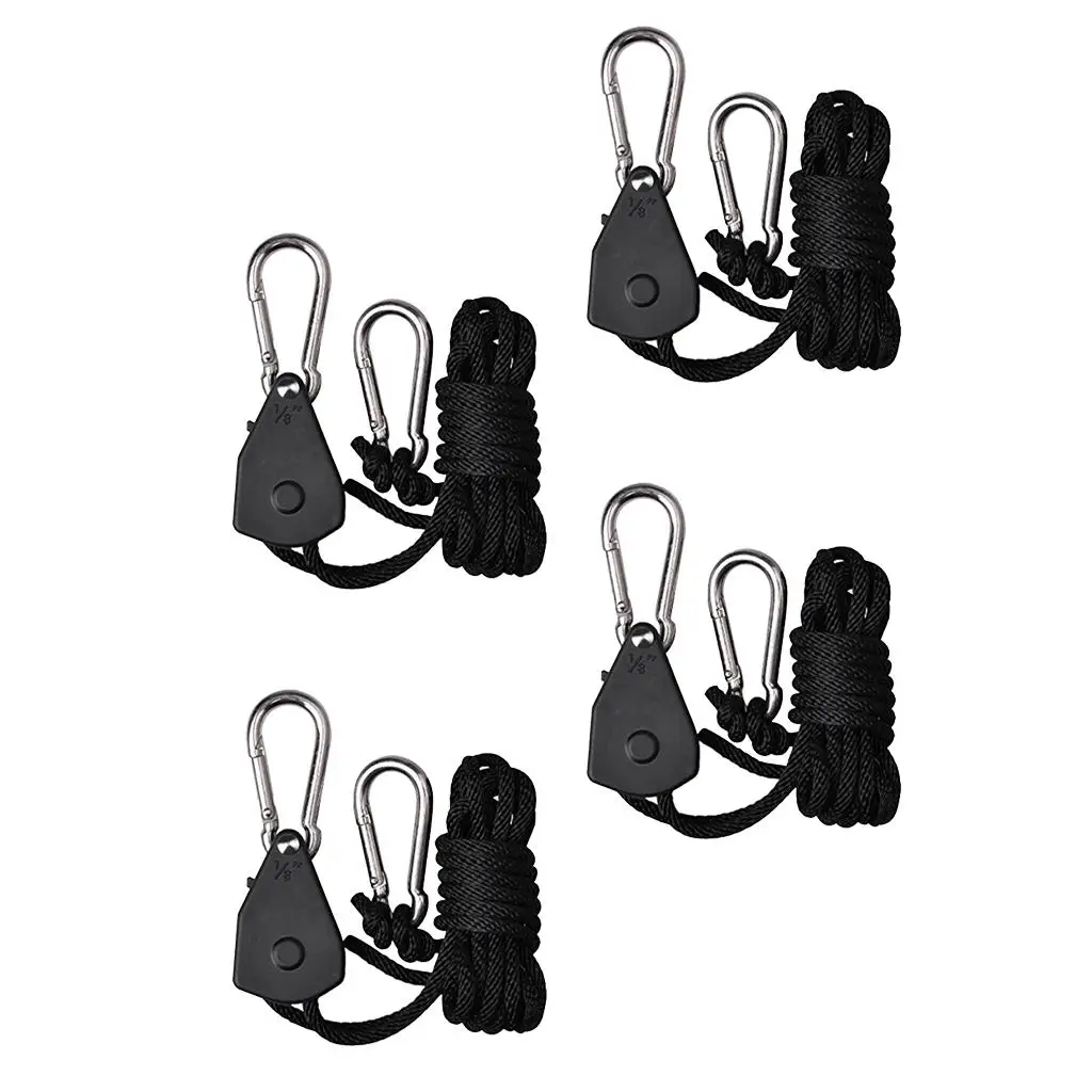 2 Pairs of Heavy Duty Rope (150 Lbs Weight Load Capacity Per Pair), 1/8``