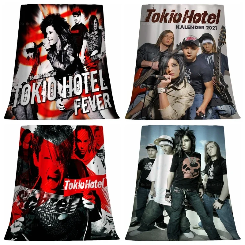 

Famous German Tokio Hotel Rock Band Fever Schrei Music Album Poster Soft Cozy Flannel Blanket