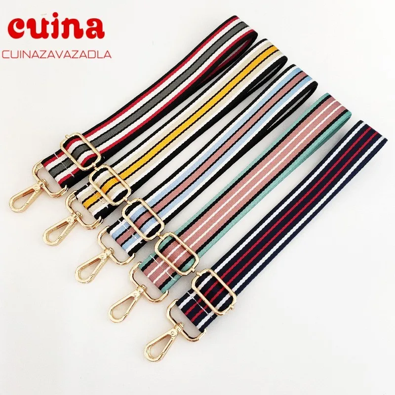 

New Color Stripes Shoulder Bag Strap Strap For Bags Women Handbag Strap Fabric Belt Hanger For Female Crossbody Bags Accessories