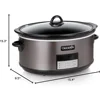 Large 8-quart programmable slow pot with automatic heating setting and formula, black, stainless steel slow pot 5