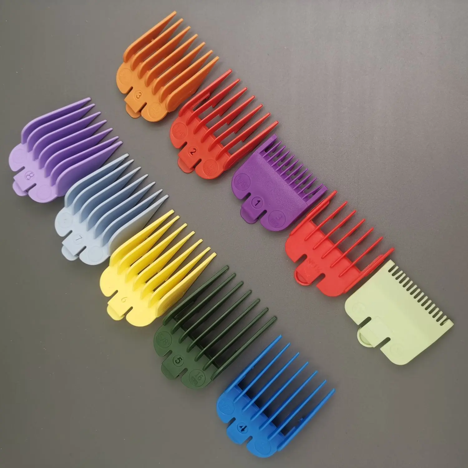 8/10-teiliges Haarschneidemaschinen-Set, Schneidführungen, passend für Wahl Clippers Trimmer, Ersatzschutz mit Organizer, farbcodierter Clip – Detail 3