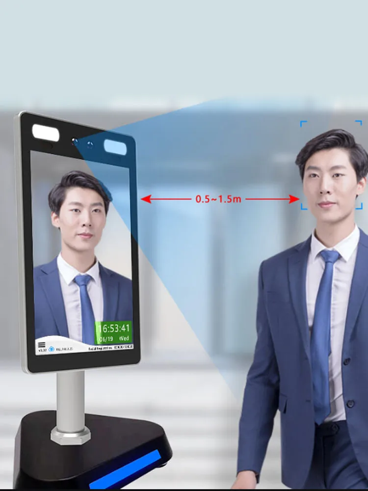 8 Inch RFID Face Recognition Access Control Dynamic Detection Door Lock Time Attendance Machine Free Software TCP/IP