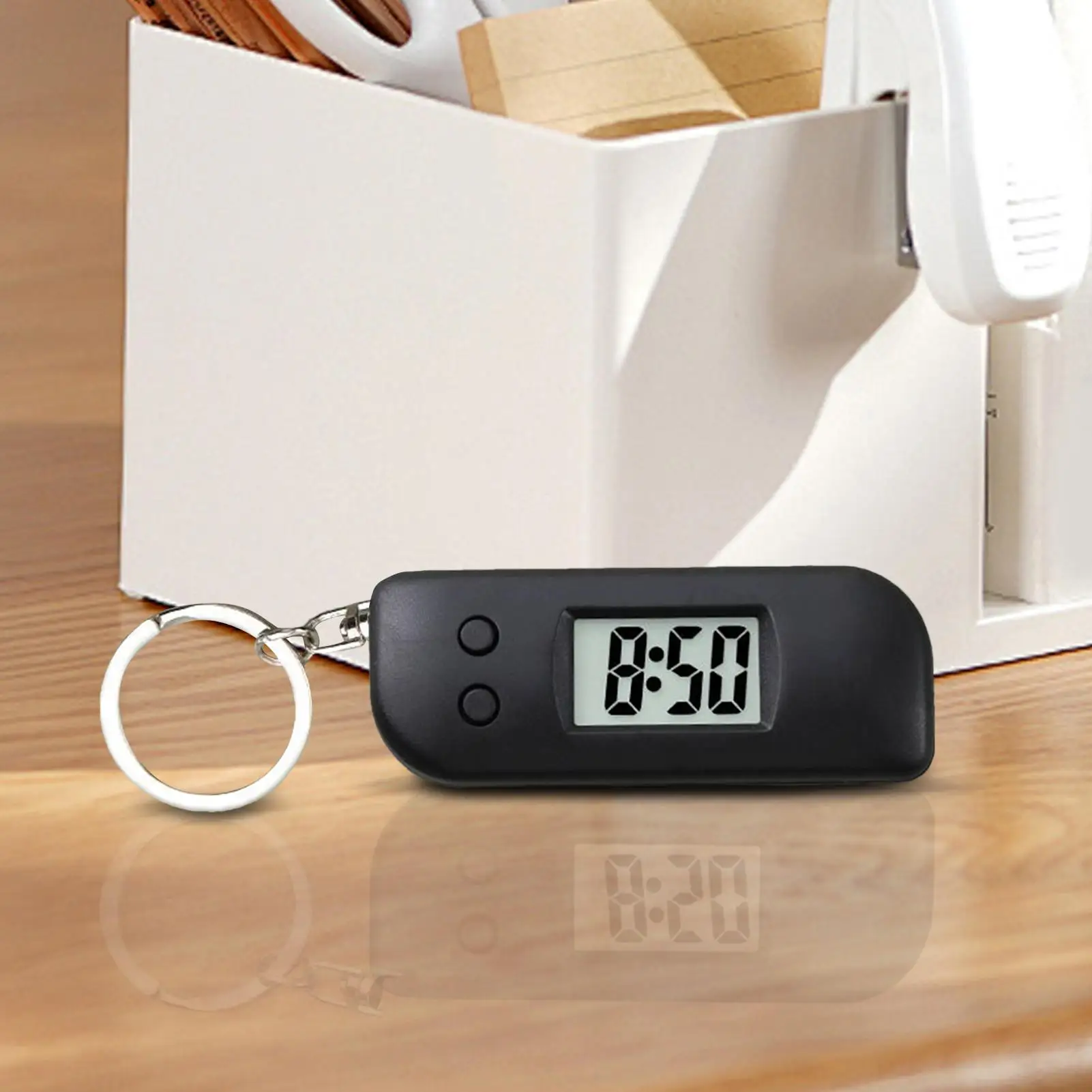 Luminous LED Keychain Pocket Watch for Children Silent LCD Digital Display Portable Student Exam Study Desktop Clock Man Woman