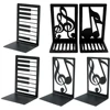 Creative Black and White Key Note Metal Bookends Heavy Duty Black L-Shaped Bookends, Office Bookshelf Storage Gift for Music Lov 5