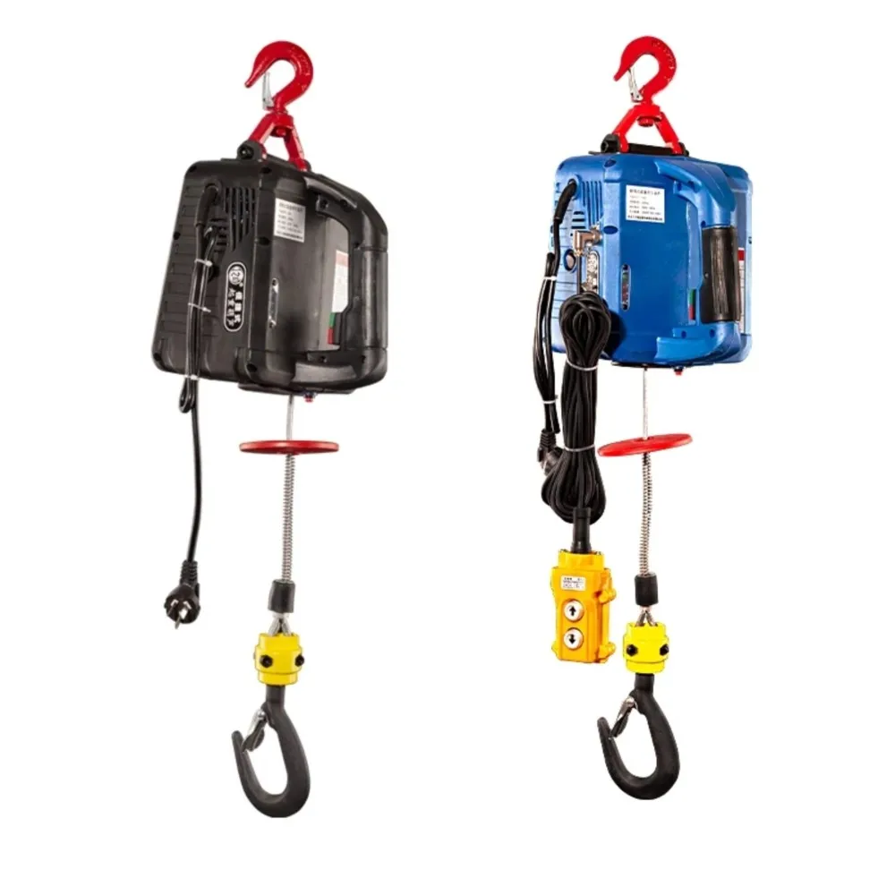 500KG Electric hoist Portable electric hand winch traction block electric steel wire rope lifting hoist towing rope 220V/110V