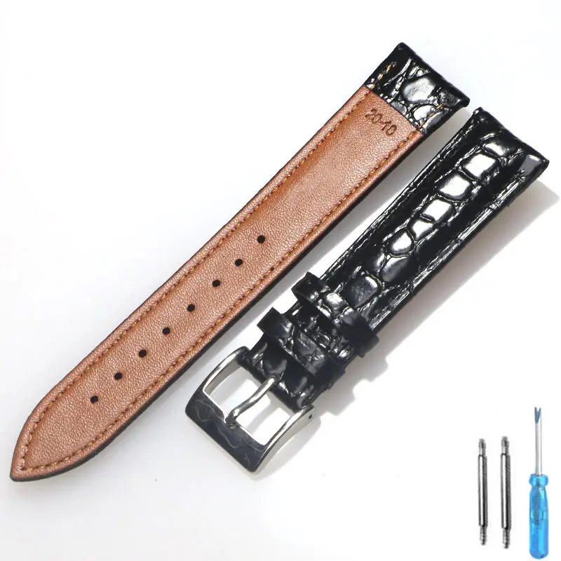 Elegant Leather Pin Buckle Watch Strap