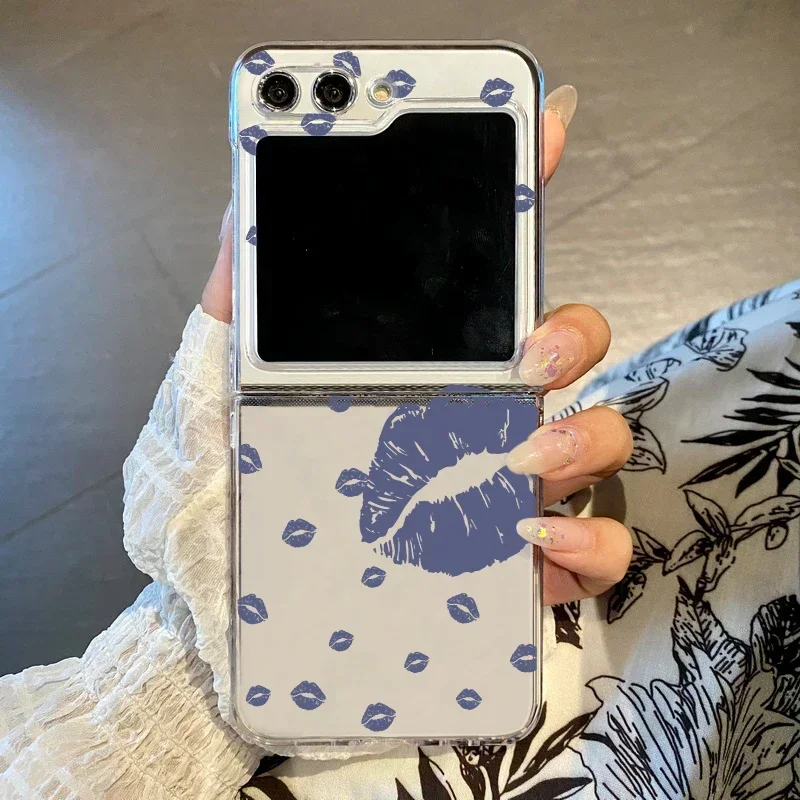 Solid Color Lip Print Shockproof Transparent Phone Case