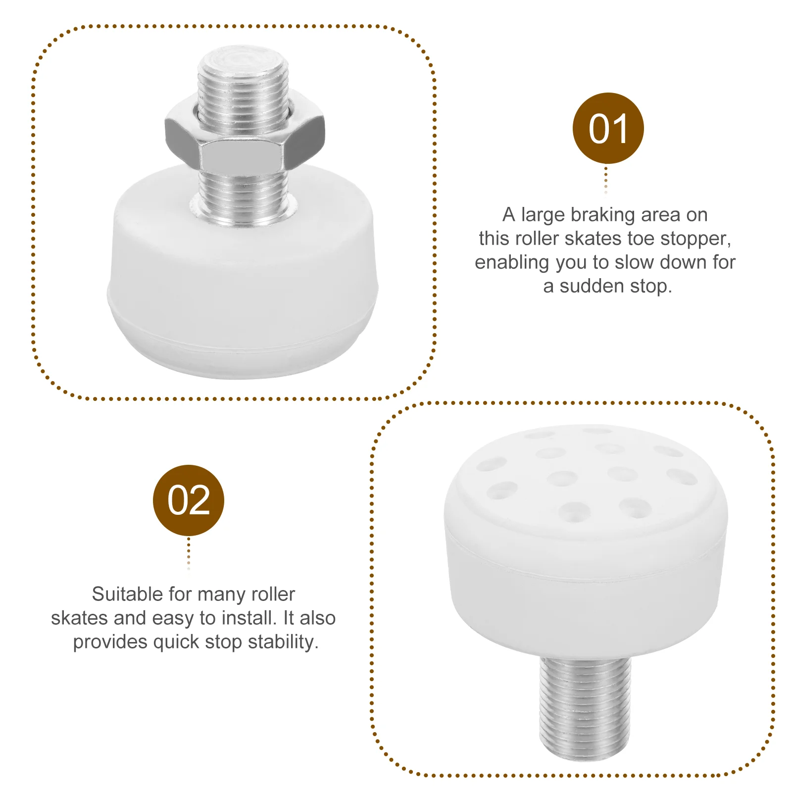 2 Pcs Replace Roller Skate Brakes Child Walker Skates Rubber Jam Plugs for Skating Tool roller skates