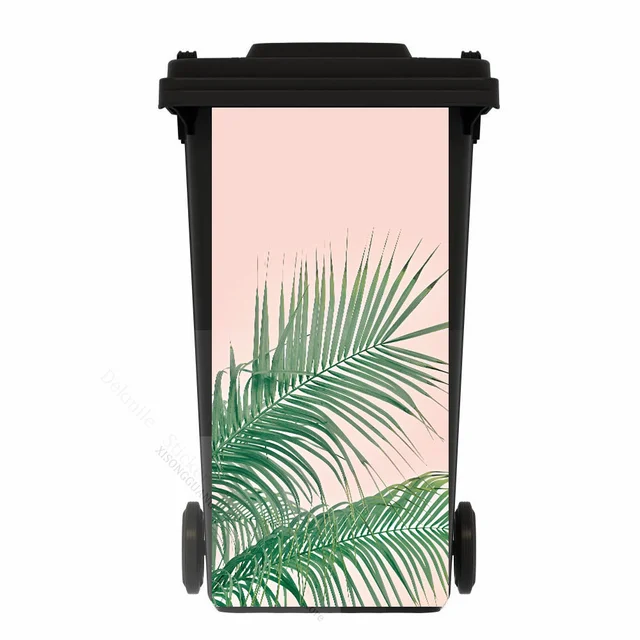 Autocollants De Poubelle à Roulettes, 4 Feuilles Autocollants De Fleur De Poubelle à Roulettes Autocollant Etanche Autocollants Pour Poubelles Roulettes Poubelle Tournesol Autocollant