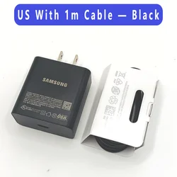 Samsung 60W US Plug Charger - Original PD Super Fast Charging Adapter - Black US add Cable