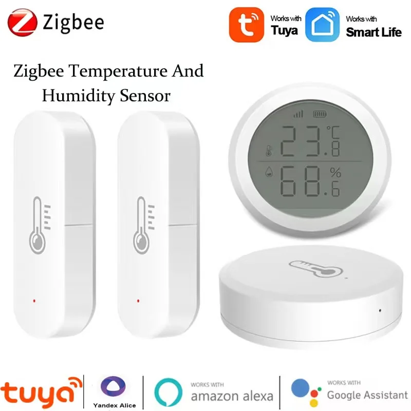 Умный датчик температуры и влажности ZigBee работает с приложением Tuya/Smartlife