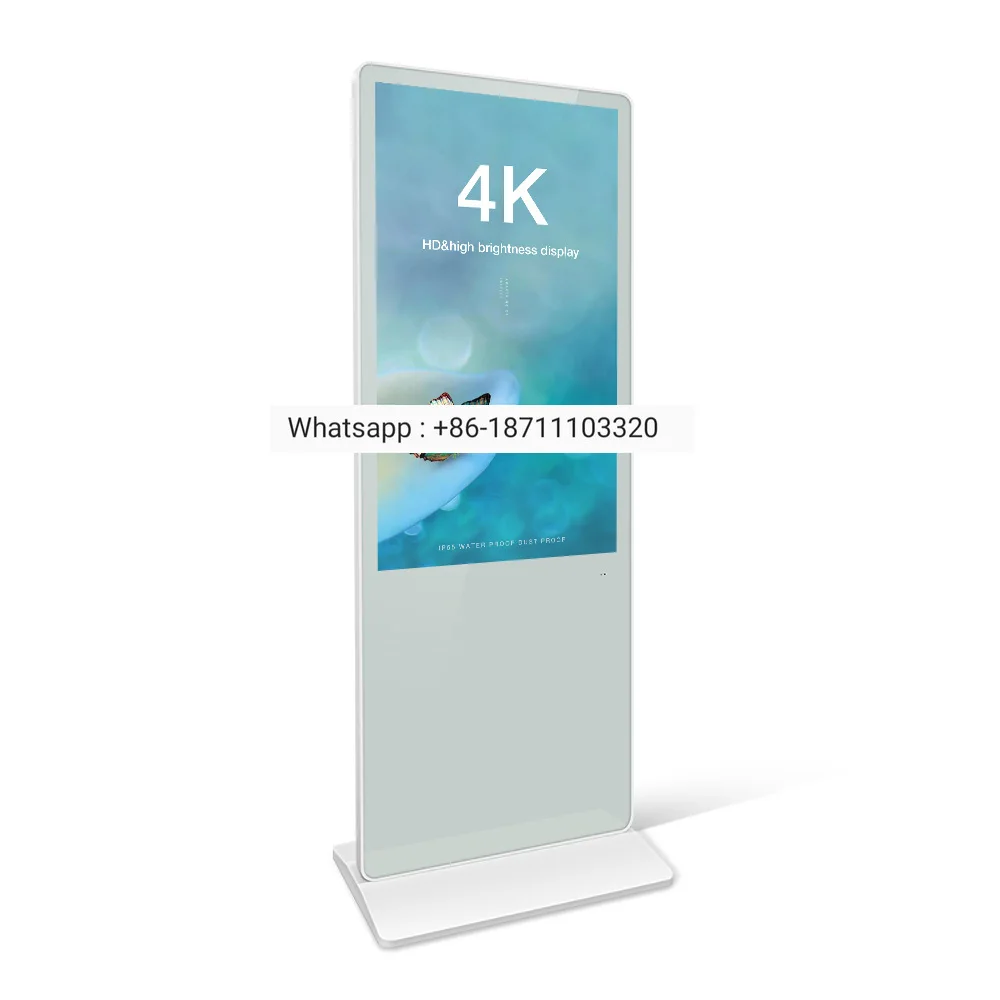 4K Multimedia 55 Inch Video Display Touch Screen Totem digital billboard