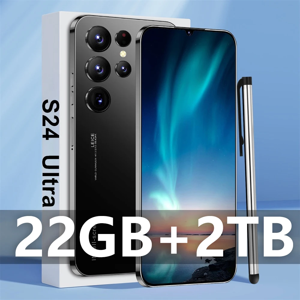 Cell Phone Mobile Phone S24 Ultra Smart phone 7.3 inch Full Screen 4G/5G Cell Phone 22TB+2TB 7800mAh Mobile Phones Global Version Celulares