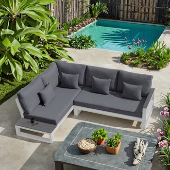Luxury L-Shape Outdoor Aluminum Garden Sofa Set 1