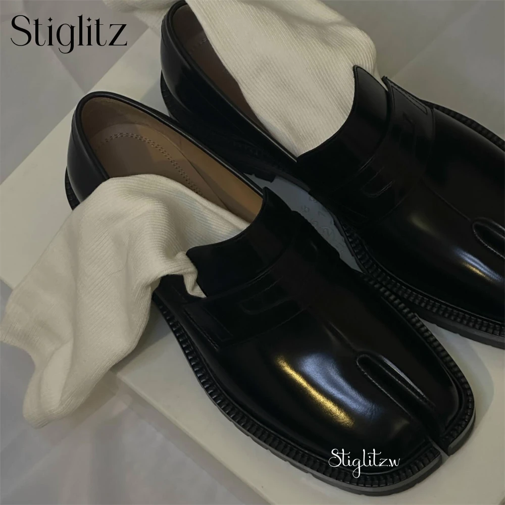 Leather shoes Tabi Loafers Slip-On Men's for men Custom