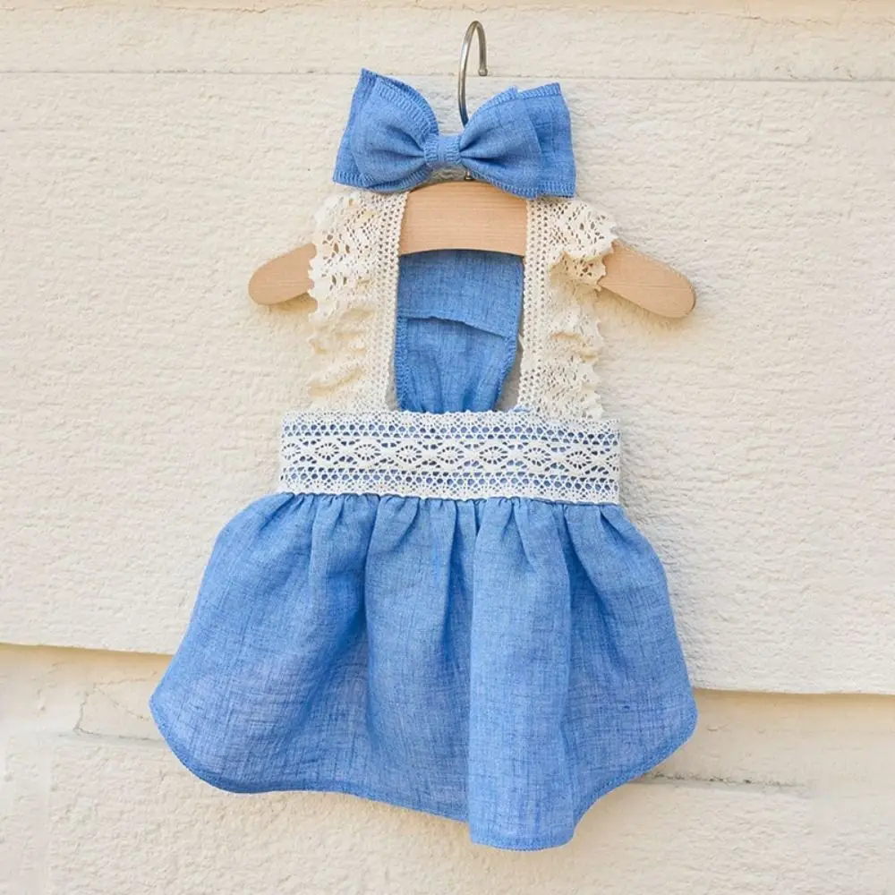 Description Picture 3 of itemPet Supplies Lace Pet Lace Denim Dress Soft Breathable Dog Vest Thin Comfortable Pet Clothes Kittens