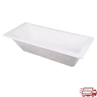 59-Inch Drop-In Acrylic Tub Strong Durable Construction White Color Reversible Drain Hole 1
