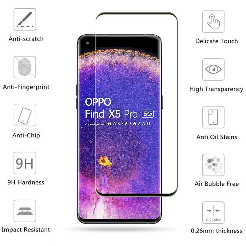 Che Phủ Toàn Bộ Kính Cường Lực Cho OPPO Find X5 Pro Bảo Vệ Màn Hình Trong Cho OPPO Tìm X5 Pro Kính Cường Lực Ống Kính Điện Thoại Phim dành Cho OPPO Tìm X5 Pro phone screen protectors