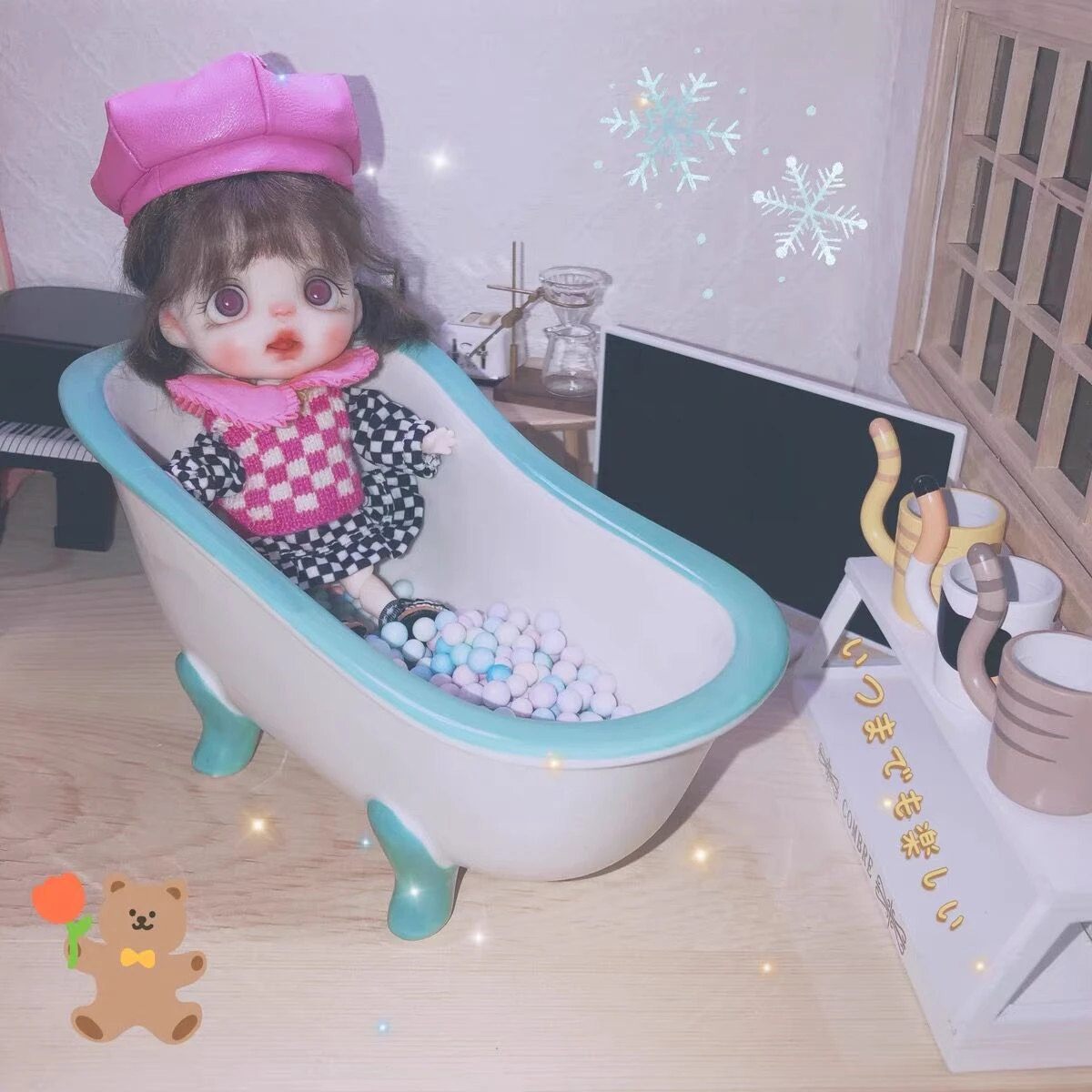 

MINI Ceramic Bathtub Ice Cream Bowls Specialty Restaurant Dessert Bowl Cup Candy Snacks Container Tub Diy Pet Hamster Bathtub