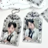 1pcs Kpop Photocard Holder, Keychain Transparent Photo Card Holder,Keychain Kpop ID Badge Holder Student Bus Card 1